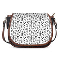 White And Black Music Note Pattern Print Saddle Bag