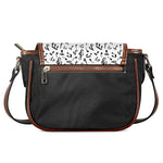 White And Black Music Note Pattern Print Saddle Bag