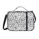 White And Black Music Note Pattern Print Shoulder Strap Bible Bag