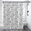 White And Black Music Note Pattern Print Shower Curtain