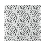 White And Black Music Note Pattern Print Silk Bandana