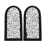 White And Black Music Note Pattern Print Skillet Handle Cover