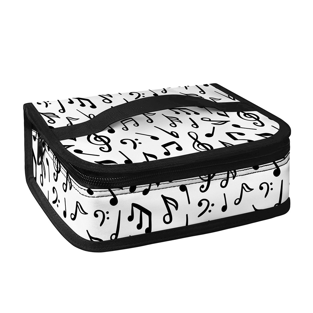 White And Black Music Note Pattern Print Small Lunch Bag