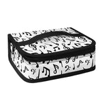 White And Black Music Note Pattern Print Small Lunch Bag