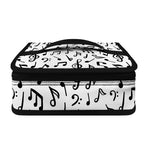 White And Black Music Note Pattern Print Small Lunch Bag