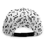 White And Black Music Note Pattern Print Snapback Cap