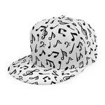 White And Black Music Note Pattern Print Snapback Cap