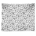 White And Black Music Note Pattern Print Tapestry