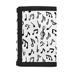 White And Black Music Note Pattern Print Trifold Wallet