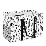 White And Black Music Note Pattern Print Utility Tote Bag