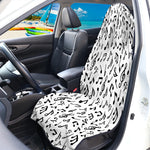 White And Black Music Note Pattern Print Waterproof Car Seat Cover