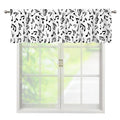 White And Black Music Note Pattern Print Window Valance