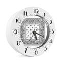 White And Black Paisley Bandana Print Alarm Clock