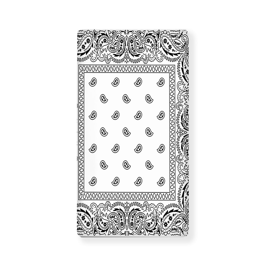 White And Black Paisley Bandana Print Baby Crib Sheet