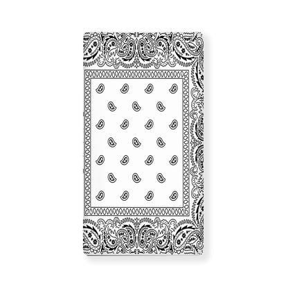 White And Black Paisley Bandana Print Baby Crib Sheet