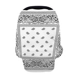 White And Black Paisley Bandana Print Baby Seat Cover