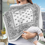 White And Black Paisley Bandana Print Baby Seat Cover