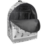 White And Black Paisley Bandana Print Backpack