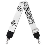 White And Black Paisley Bandana Print Bag Strap
