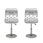 White And Black Paisley Bandana Print Bar Stool Covers