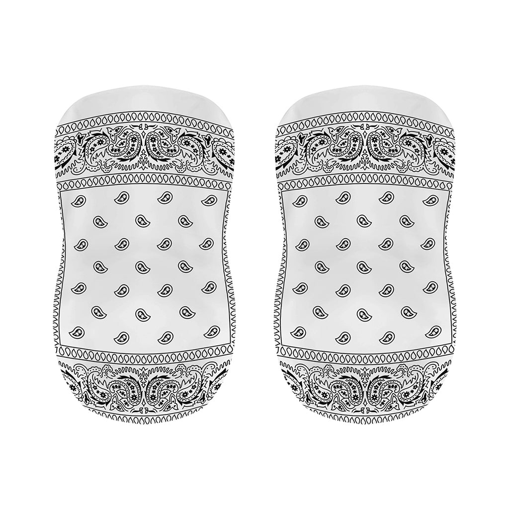 White And Black Paisley Bandana Print Bar Stool Covers