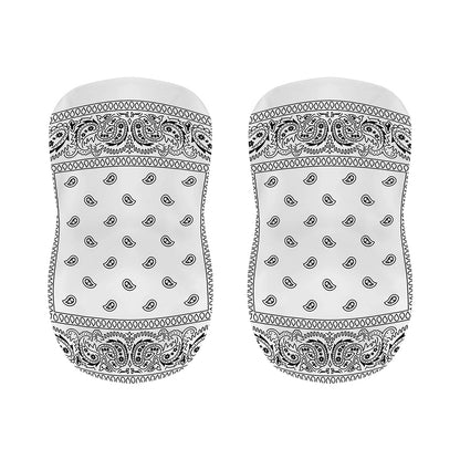 White And Black Paisley Bandana Print Bar Stool Covers