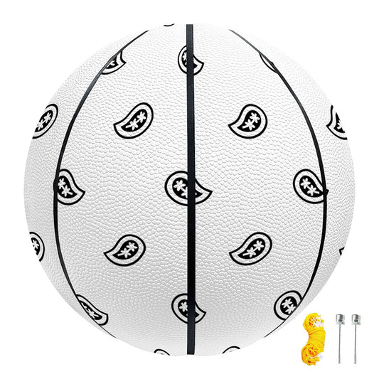 White And Black Paisley Bandana Print Basketball