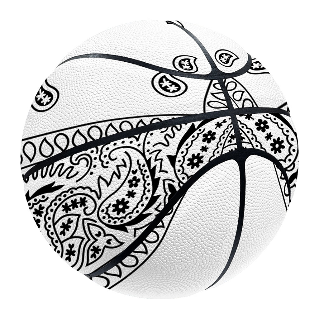 White And Black Paisley Bandana Print Basketball