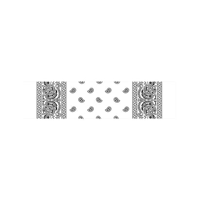 White And Black Paisley Bandana Print Bed Runner