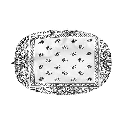 White And Black Paisley Bandana Print Car Side Mirror Covers