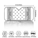 White And Black Paisley Bandana Print Car Windshield Sun Shade