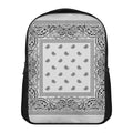White And Black Paisley Bandana Print Casual Backpack