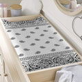 White And Black Paisley Bandana Print Changing Pad Cover