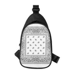 White And Black Paisley Bandana Print Chest Bag
