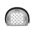 White And Black Paisley Bandana Print Coin Purse