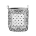 White And Black Paisley Bandana Print Collapsible Laundry Basket
