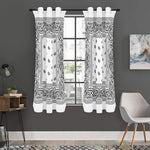 White And Black Paisley Bandana Print Curtain