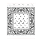 White And Black Paisley Bandana Print Curtain
