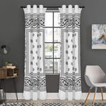 White And Black Paisley Bandana Print Curtain