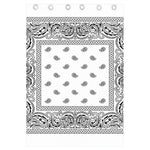 White And Black Paisley Bandana Print Curtain