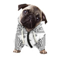 White And Black Paisley Bandana Print Dog Zip Up Hoodie
