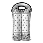 White And Black Paisley Bandana Print Double Neoprene Wine Tote