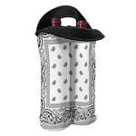 White And Black Paisley Bandana Print Double Neoprene Wine Tote