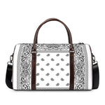 White And Black Paisley Bandana Print Duffle Bag