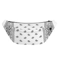 White And Black Paisley Bandana Print Fanny Pack