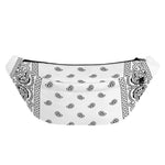White And Black Paisley Bandana Print Fanny Pack