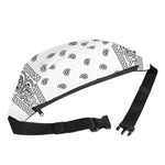 White And Black Paisley Bandana Print Fanny Pack
