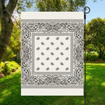 White And Black Paisley Bandana Print Garden Flag