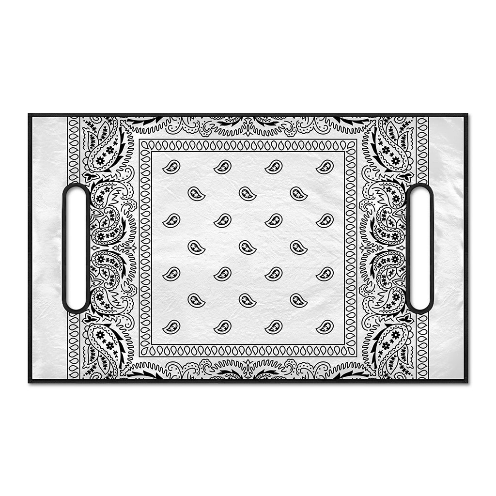 White And Black Paisley Bandana Print Golf Cart Seat Cover