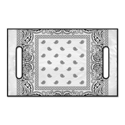 White And Black Paisley Bandana Print Golf Cart Seat Cover